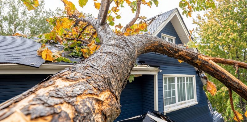 Tree Fallen on House